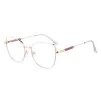 8620 nouvelles lunettes anti-lumière bleue pour femmes-montures œil de chat haut de gamme avec charnières à ressort, lunettes photochromiques en métal