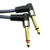 Jack 3.5mm à 6.35mm adaptateur câble Audio stéréo mâle à 90 degrés double 1/4 Mono TS mâle Angle droit Y câble Audio pour iPhone