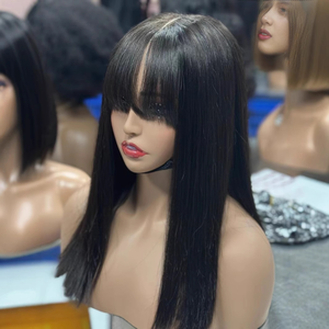 Parrucca Senza Colla con Frangia, Capelli Umani Remy Vietnamiti Grezzi, Doppia Trama, Lisci e Lunghi - Product Image 3