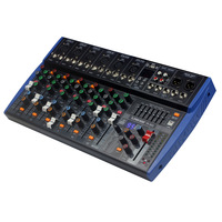 Console de mixage audio professionnelle 8 canaux avec 99 effets numériques DSP, égaliseur 7 bandes, USB, Bluetooth, alimentation fantôme 48V pour enregistrement en studio