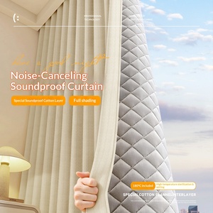 Cortinas Opacas Insonorizantes, Gruesas, Absorbentes de Sonido, Reductoras de Ruido, Bloqueadoras de Luz Solar para Ventanas Orientadas a la Calle, Dormitorios <span class=keywords><strong>en</strong></span> Invierno - Product Image 1