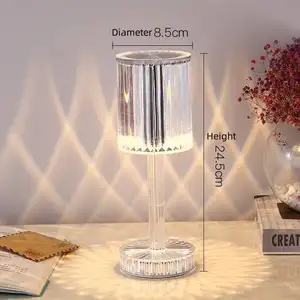 Taşınabilir akrilik kristal masa lambası elmas masa lambası gece lambası restoran Bar başucu dekor