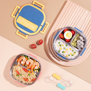 Boîte à lunch rectangulaire en plastique avec couvercle isotherme et cuillère pour enfants et tout-petits - Product Image 3