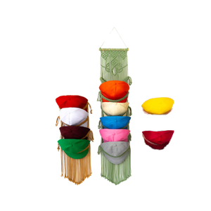Porte-chapeau mural en macramé en coton fait main, couleur personnalisée, pour casquettes de baseball, organisateur de casquettes, cadeau d'anniversaire pour homme - Product Image 2