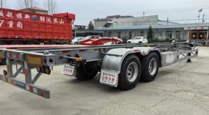 Çin'den Shandong WS 20 veya 40ft tri-aks konteyner sürgülü iskelet iskelet römork