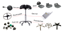 Chaise de laboratoire ergonomique réglable en mousse PU noire de haute qualité, antistatique