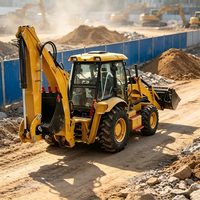 Chargeuse-pelleteuse multifonction diesel avec chargeur frontal et excavatrice arrière pour l'entretien routier et les travaux de terrassement