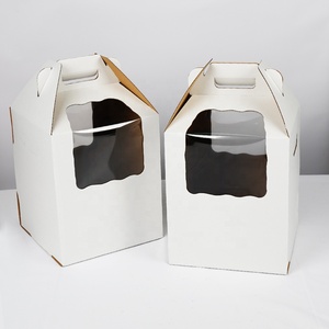 Tùy chỉnh hai tầng 12x12x12 12 inch đám cưới cao Bánh hộp bento cao bánh bao bì hộp với cửa sổ - Product Image 3