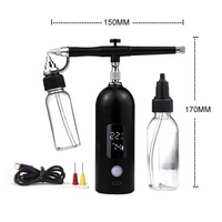 Aérographe professionnel autonettoyant à pression pour kit de barbier (barbe et ligne des cheveux) avec batterie longue durée et affichage LED de l'alimentation