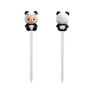 Mini Panda Animal jetable bâton de fruits en plastique Transparent couleur fourchette écologique Dessert gâteau brochette accessoires choix alimentaires - Product Image 1