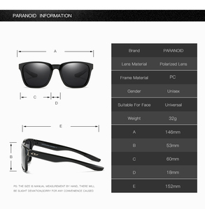 Gafas de Sol Polarizadas de Policarbonato para Hombre PARANOID 2026, Personalizadas con Bajo MOQ, en Monturas Azules, Blancas, Doradas y Rojas - Product Image 5