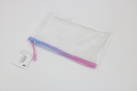 Trousse de rangement portable pour fournitures scolaires, étui à crayons transparent en PVC avec fermeture éclair dégradée, sac de papeterie transparent