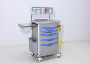 पशु उपकरण क्रैश कार्ट प्रीमियम एब्स अस्पताल चिकित्सा आपातकालीन ट्रॉली के साथ चिकित्सा आपातकालीन ट्रॉली क्लिनिक के लिए 4 पोल - Product Image 2