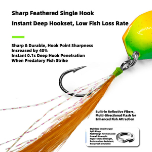 Leurre de pêche personnalisé en métal, type Spoon Spinning, avec queue en plumes et hameçon triple, appât artificiel hautement réfléchissant <span class=keywords><strong>pour</strong></span> la pêche au bar, à la <span class=keywords><strong>truite</strong></span> et au brochet en rivière et en lac - Product Image 4