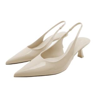 Sandalias veraniegas de <span class=keywords><strong>charol</strong></span> versátiles, tacones bajos, finos, sexys, Boca en v, novedad - Product Image 1