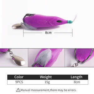 <span class=keywords><strong>FUN</strong></span> poisson volant transfrontalier modifié Thunder Frog 15g réservoir de sang Double crochet artificiel dur appât ensemble en acier inoxydable pêche - Product Image 2