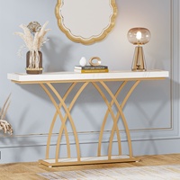Table console d'entrée d'hôtel de luxe moderne, table de canapé en faux marbre de 55 pouces, design pour salon