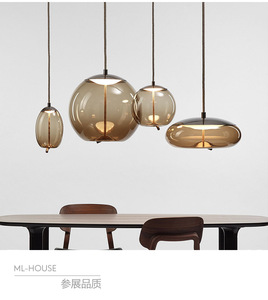 Lampe suspendue moderne en verre et corde de chanvre pour salle à manger, bar, chevet, lampe combinée créative, décoration intérieure, dropshipping Shopify - Product Image 5