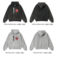 Sudadera con Capucha Oversize para Hombre, 100% Algodón Grueso Lavado a la Piedra, Estilo Holgado con Mangas Raglán y Rayas