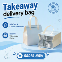 Sac isotherme personnalisé en non-tissé avec doublure en aluminium pour la livraison de repas, desserts et café à emporter – Vente en gros