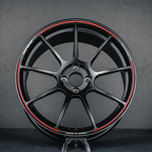 Forged <b>Wheel</b> Monoblock Structure Boutique Aluminum Alloy 17-21 Inches All Satin Black Painted With Red Line on Front Rim - Product Image 4