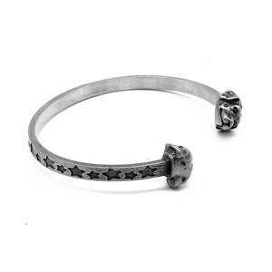 Yunnique – Bracelet ouvert en argent tibétain avec tête de chien, motif étoile, bijoux unisexes, cadeau - Product Image 5