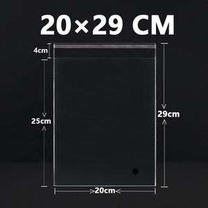 20*25 + 4CM BOPP personnalisé T-shirts vêtements vêtements sac clair violoncelle Cellophane auto-adhésif joint poly sac OPP sacs avec Logo - Product Image 5