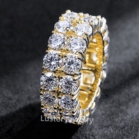 Bague de mariage en argent 925 pour homme, bijoux en argent sterling D, moissanite blanche et bleue