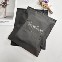 Sacs d'emballage en plastique transparent noir personnalisés avec fermeture éclair, sacs de gros pour vêtements, sacs à fermeture éclair givrés avec logo, pochettes pour vêtements