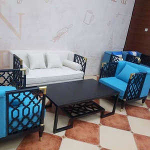 Set di Divani Reali Cinesi in Legno Curvato per Sala d'Attesa, Divano a 3 Posti in Velluto Crema - Product Image 6