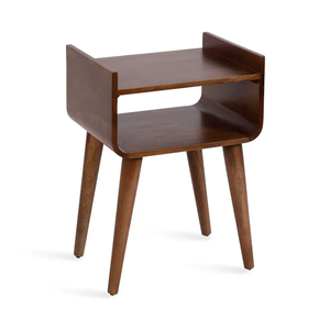 Modern Wooden Nightstand with Tapered Legs Open Shelf Solid Wood <b>Bedside</b> <b>Table</b> Bedroom Storage Furniture Home Decor - Product Image 5