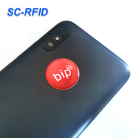 SC-RFID nouveau produit époxy téléphone autocollants Logo personnalisé programmable RFID époxy NFC 213 étiquette de médias sociaux