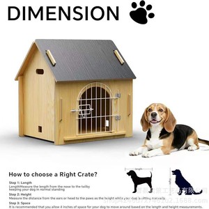 Caseta de madera para perros con ventana y puerta desmontable, casa pequeña para mascotas de interior, impermeable, de forma rectangular, para las cuatro estaciones. - Product Image 5
