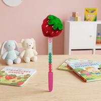 Nicher Sevimli Noel Peluş Plastik Jel Kalem 0.7mm Renkli Ponponlar Gövdeli Mavi/Siyah Mürekkepli Özelleştirilebilir Ofis Okul Güvenli Eğlenceli