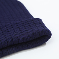 Bonnet d'hiver tricoté double couche à rayures épaisses, personnalisable avec logo, avec revers épaissi, tendance pour le style urbain