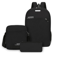 Sac à dos pour ordinateur portable Eastshine Fashion en tissu Oxford imperméable, ensemble de trois pièces, unisexe, décontracté, pour étudiants, avec fermeture éclair antivol, 20L, motif lettre