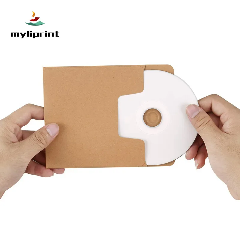 ML all'ingrosso riciclato quadrato 5*5 CD DVD maniche portaoggetti in cartone Kraft busta imballaggio