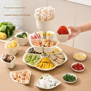 Hot <b>Pot</b> Serving Tray Divided Food Platter for Meat Vegetables Snacks and Dining <b>Table</b> Organization - Product Image 4