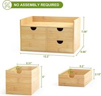 Organisateur de bureau avec tiroirs - Organisateur de bureau en bambou |   Organisateur de tiroirs de bureau en bambou blanc naturel pour les factures, le bureau
