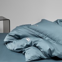 Parure de lit de luxe légère en coton à fibres longues de couleur unie, drap de lit en pur coton, ensemble de literie d'été écologique, vente en gros