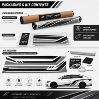 Kit de décalcomanies personnalisées grand format pour carrosserie de voiture, autocollants en vinyle PVC à rayures de course pour SUV et berlines, modification DIY