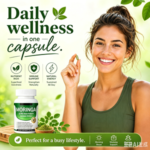 Cápsulas de Moringa Premium Privadas Disponibles <span class=keywords><strong>en</strong></span> Stock, Ricas <span class=keywords><strong>en</strong></span> Vitaminas Esenciales y Aminoácidos, Píldoras de Polvo de Hoja de Moringa para el Apoyo Inmunológico - Product Image 4