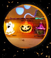 Guirlandes lumineuses décoratives d'Halloween, lumières LED colorées, lumières clignotantes, lumières d'ambiance, arrangement de bandes lumineuses USB en forme de citrouille