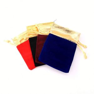 Bolsa de Terciopelo de Lujo para Joyería, 10x12cm, con Cordón, Bolsa de Embalaje con Cordón, Bolsa de Joyería de Terciopelo con Abertura Dorada - Product Image 6
