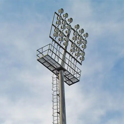 Оцинкованная стальная уличная стойка для стадиона с высокой мачтой, чугунная световая стойка для баскетбольной площадки