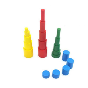 Set di Blocchi di Costruzione in Legno Montessori, 4 Diversi Giocattoli Educativi Colorati per <span class=keywords><strong>Matematica</strong></span>, Regalo per l'Apprendimento Precoce dei Bambini in Età Prescolare - Product Image 2