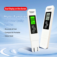 Pengukur Suhu TDS EC 3-in-1 Pena Penguji Kualitas Air 0-9999ppm dengan Layar Warna 4-Tingkat untuk Air Minum Akuarium Kolam Renang