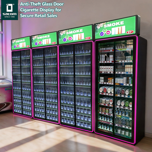 Exhibidor de Cigarrillos con Puerta de Vidrio Antirrobo, Exhibidor de Tabaco con Empujador LED para Cadenas de Tiendas - Product Image 1