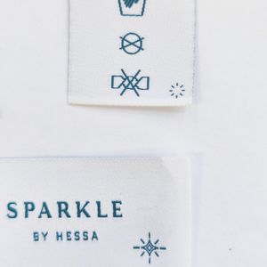 Custom Made Brand <b>Name</b> Logo Polyester Woven Garment Labels <b>Tags</b> for Clothes - Product Image 2