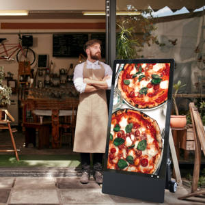 43 inci kios iklan seluler untuk kafe reklame portabel bertenaga baterai dengan roda untuk promosi luar ruangan tertinggi - Product Image 3